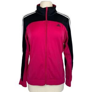ADIDAS | Gray &‎ Pink Color Block High Neck Zip Up Sweatshirt | Women's Medium
